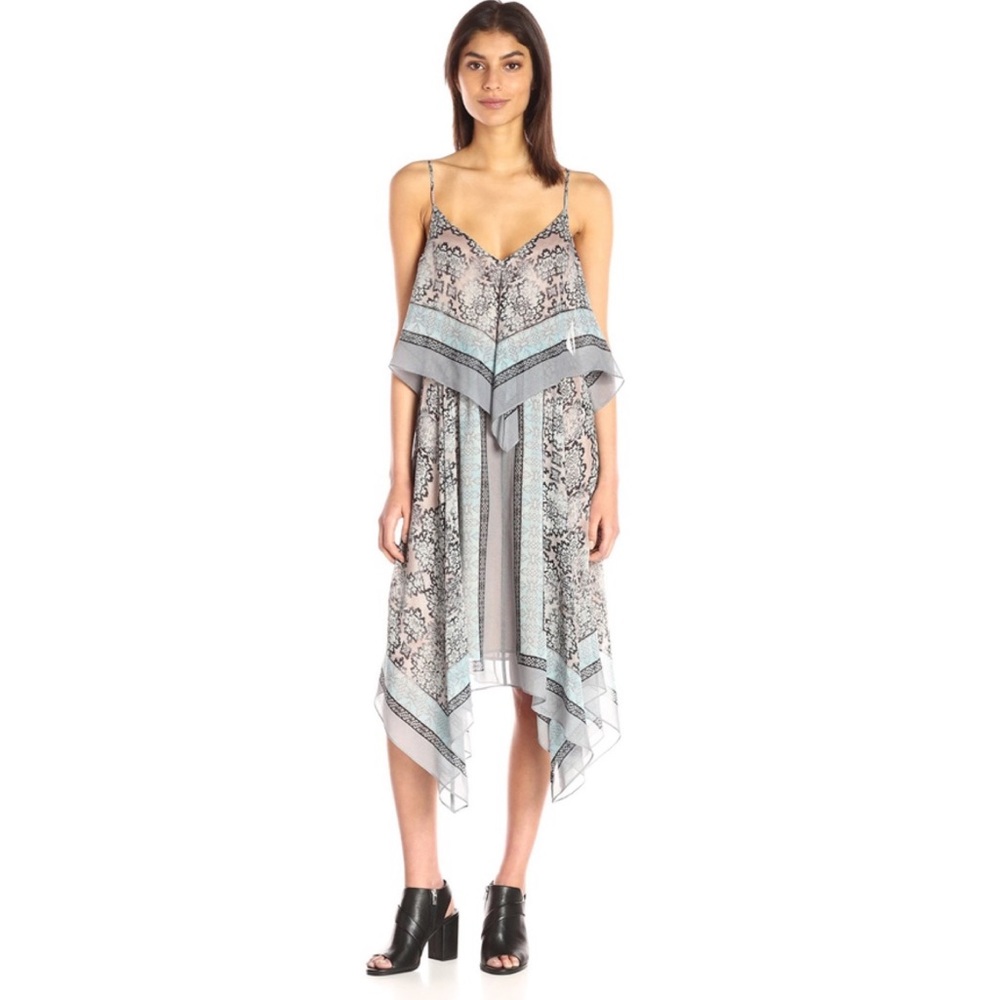 BCBGMaxAzria Novah Handkerchief Silk Chiffon Dress - Picture 1 of 11